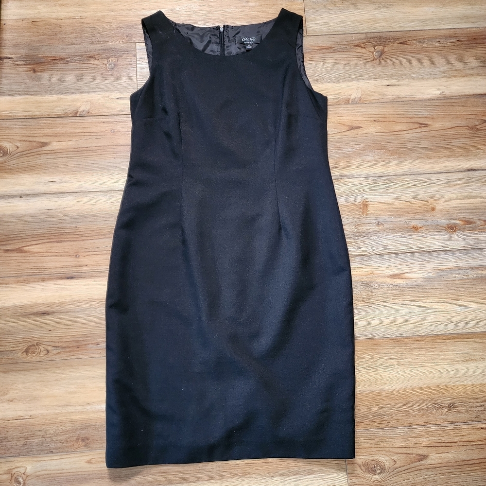 Kasper Sleeveless Sheath Dress Women's 12 Black Suit Business Career